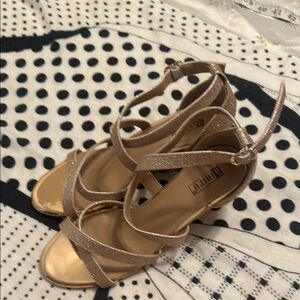 Gold Strappy Heeled Sandals